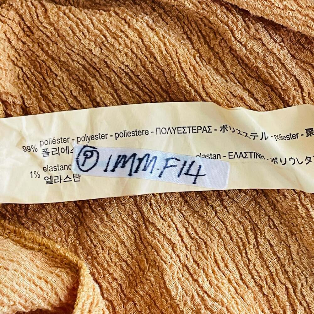 Zara Mustard Yellow Crinkled Twist Sleeve Top Size S - Picture 9 of 9